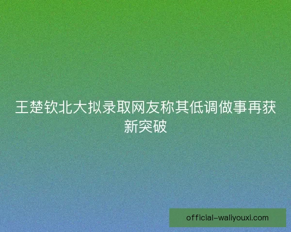 王楚钦北大拟录取网友称其低调做事再获新突破